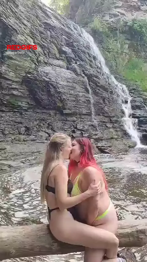 Locking Lips while out Hiking