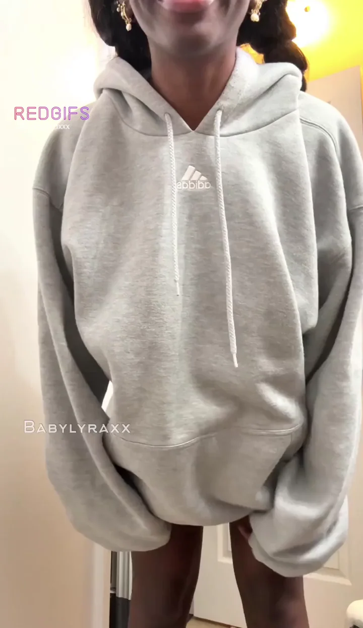 Ebony Hoodie Titty Drop 💦 Massive Boobs Explode Out! 😈