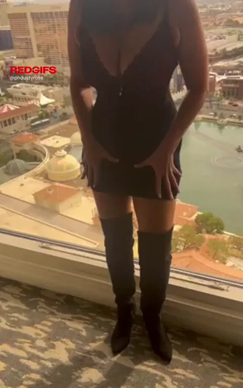 Vacation fun showing off my big natural tits
