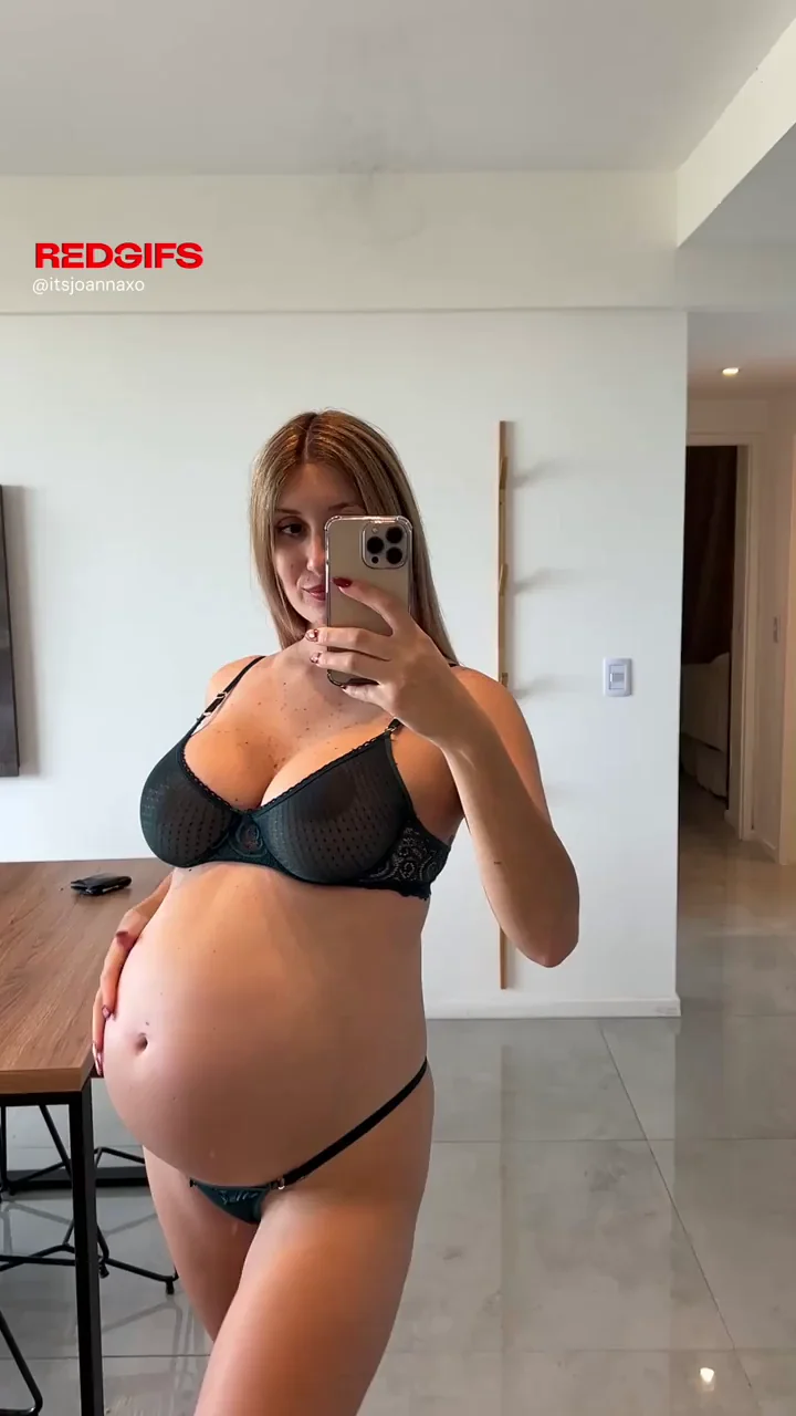 Heavily Preggo MILF Rocks See-Through Lingerie, Tits Still Poppin'?