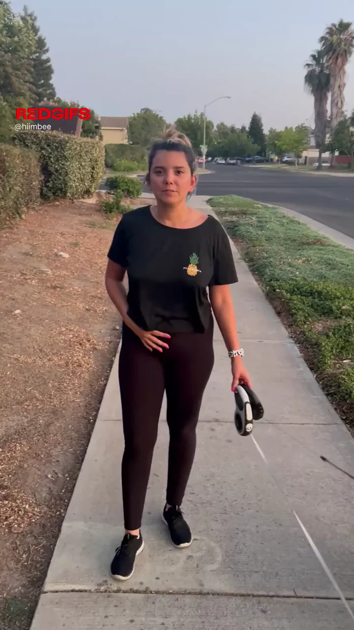 Flashing My Juicy Tits on a Naughty Public Walk 😈👅