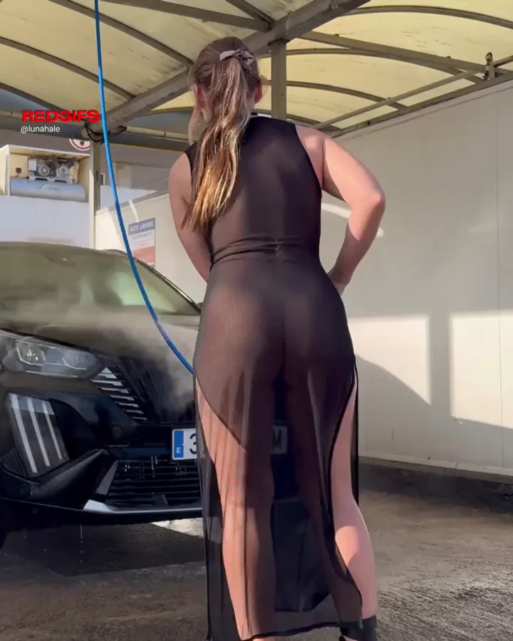 See-through dress, no shame, no panties
