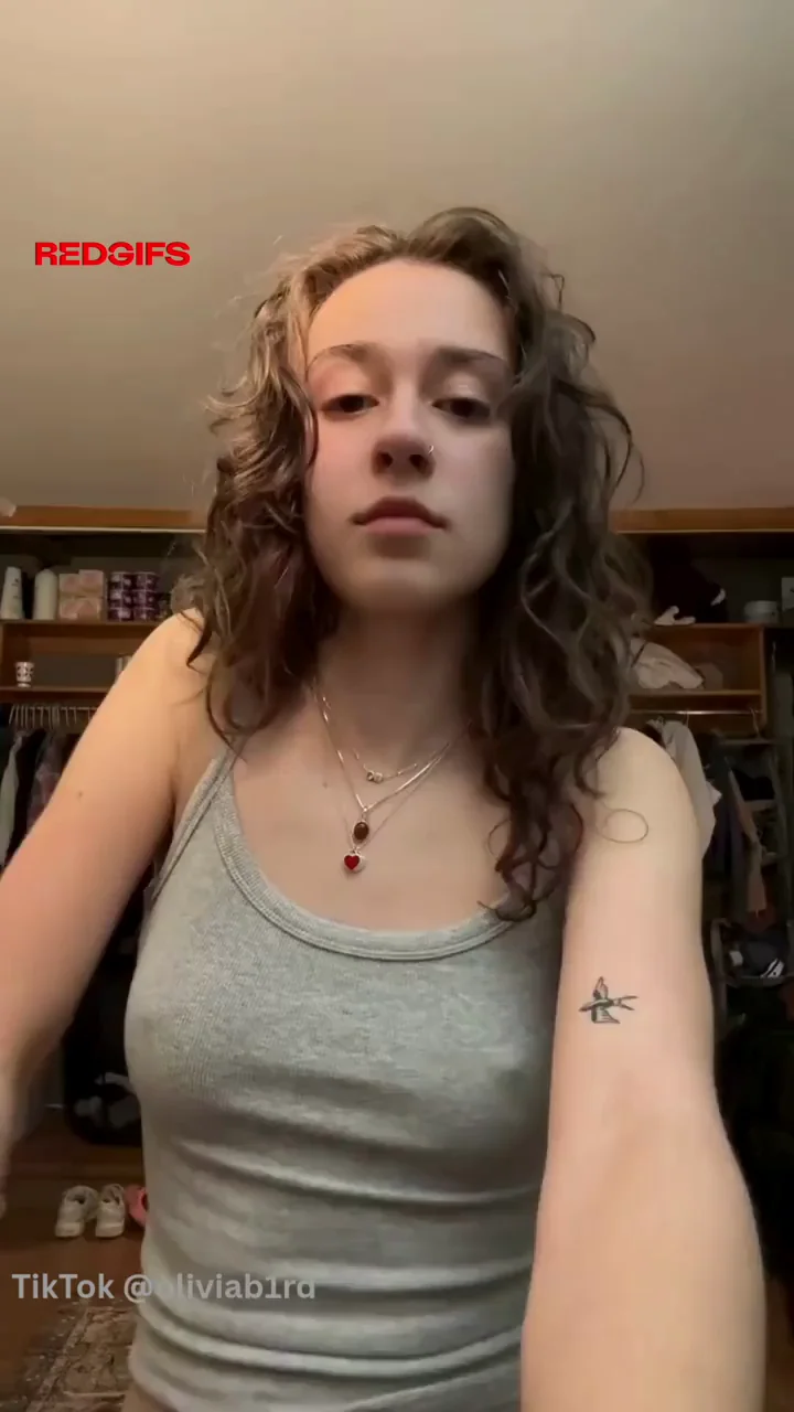 🔥 Gray Tank Pokies Tease by TikTok College Slut 😍