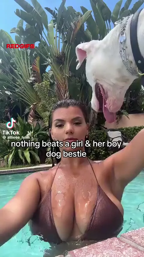 Busty TikTok Slut Teases with Massive Tits & Doggy Bestie 😍🐶💦