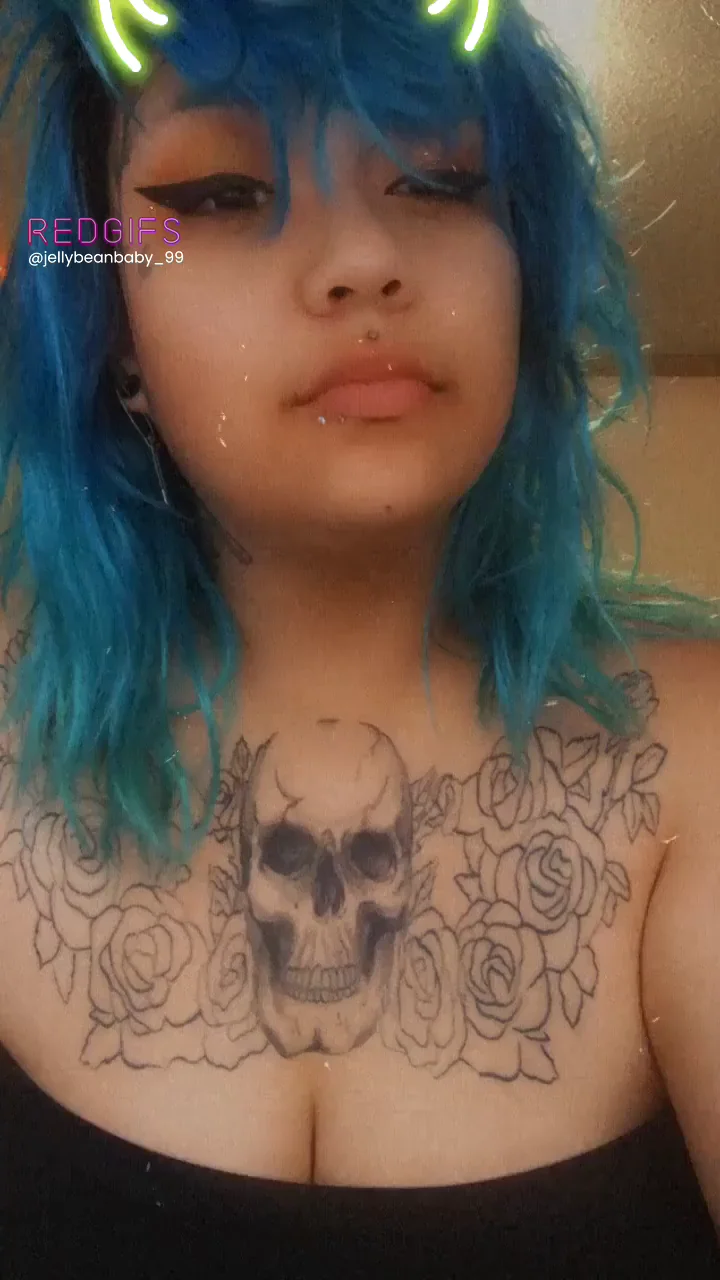Neon-Haired Goth BBW Teases Her Massive Tits 😈🔥