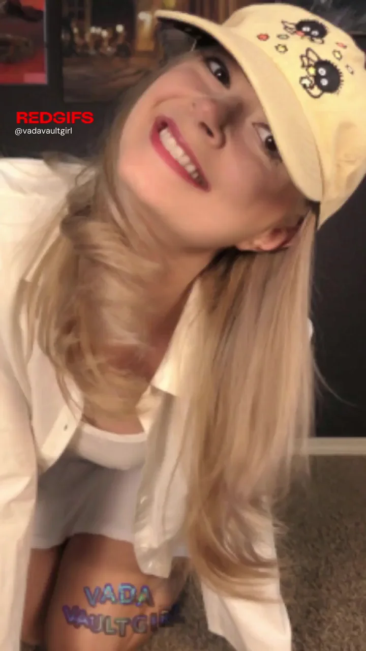 Nerdy Blonde Bombshell Rocks Miyazaki Hat & Teases Perky Nipples Through Sheer Tee