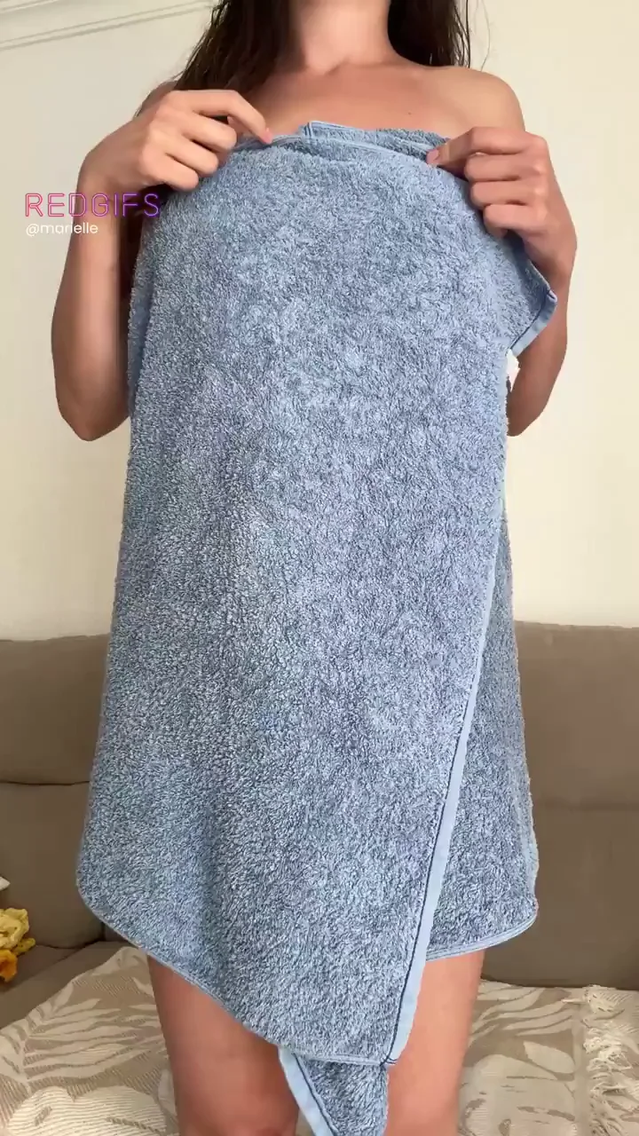Post-Shower Tease: Dropping the Towel on Massive Natural Jugs