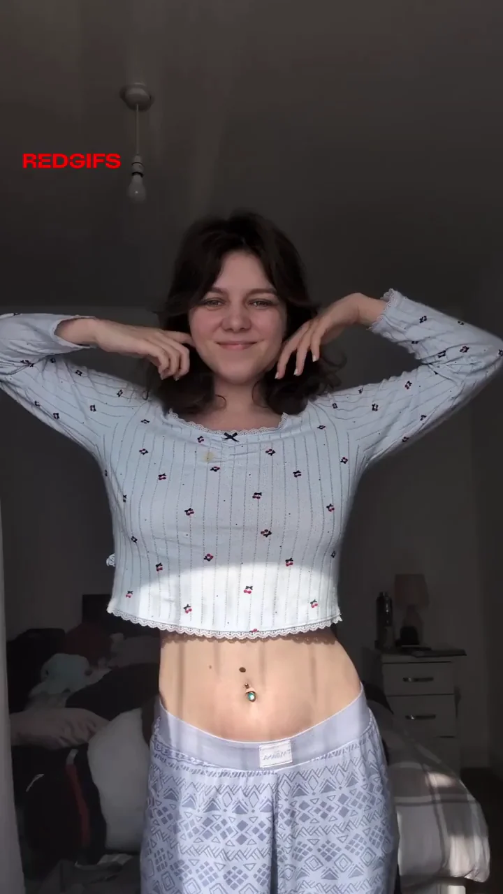 Lazy Day Pajama Titty Tease from Petite Brunette Cutie