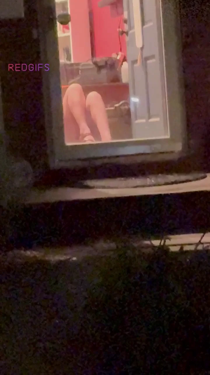 Playing in the front door for all the neighbors to see 😉