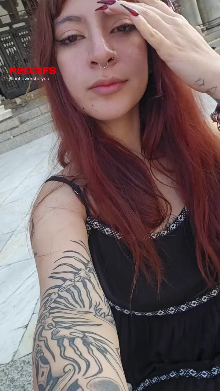 🔥 Redhead Slut Flashes Tits in Public Spot 😈