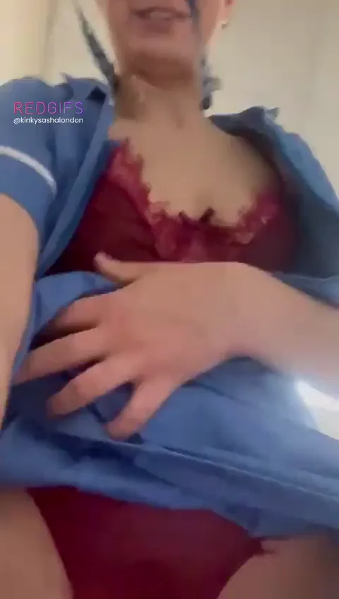Naughty Nurse's Ward Round Lingerie Tease Under Scrubs
