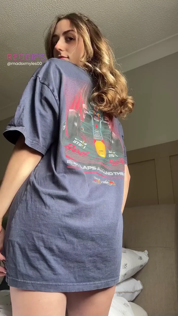 🍑 British Petite Booty Tease in Oversized Tee 🔥