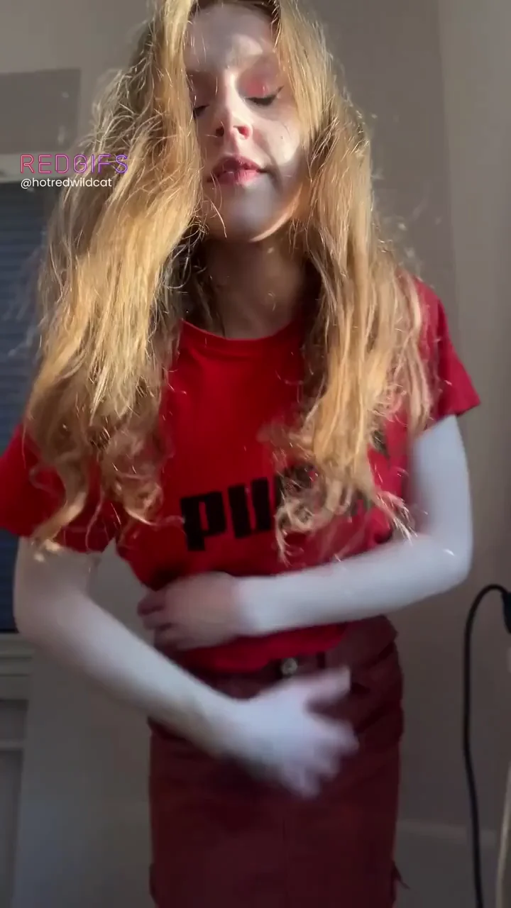 Redhead Teen Greets with Perky Small Tits Out 😈