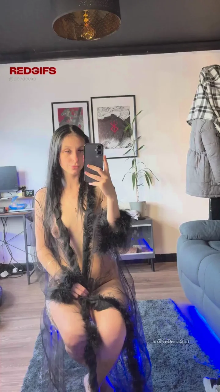 Goth Slut's Sheer Robe Tease 💀🔥