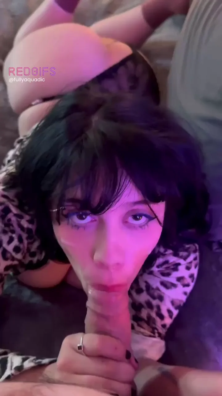 Sucking him off with a load on my face