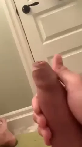 Thick Load Debut: Amateur Stud Blasts Massive Cumshot in Bathroom Mirror