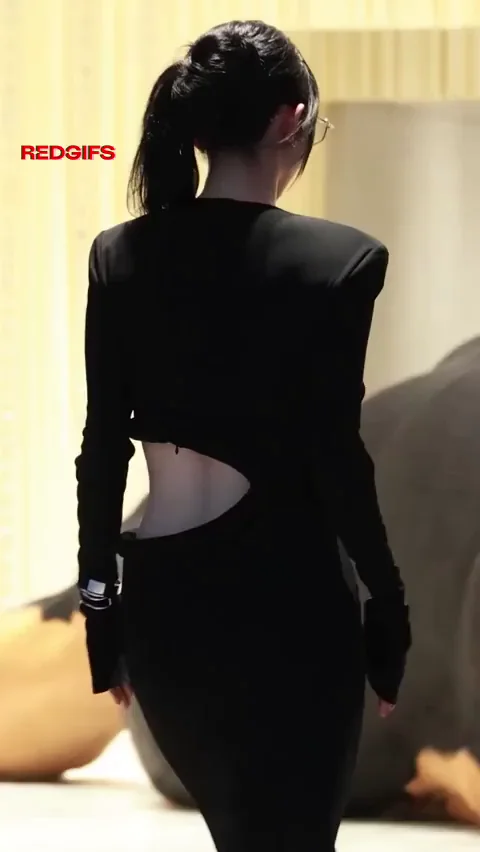 Karina's Tight Kpop Ass Tease in Skin-Tight Black Bodysuit