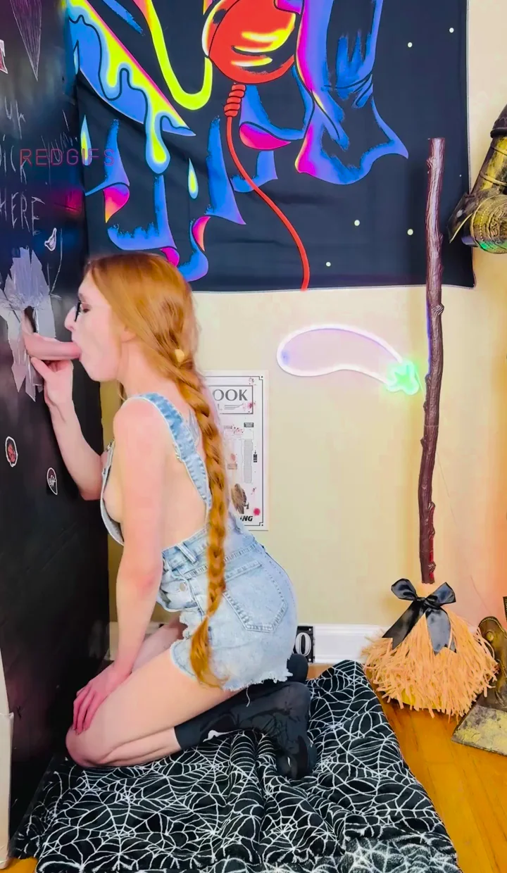 🔥 Nerdy Redhead Domme Ruins Gloryhole Loads 😈💦