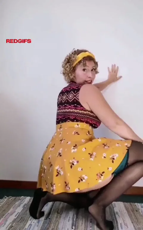 Blonde PAWG's Skirt-Up Wall Tease: Epic Booty Dump