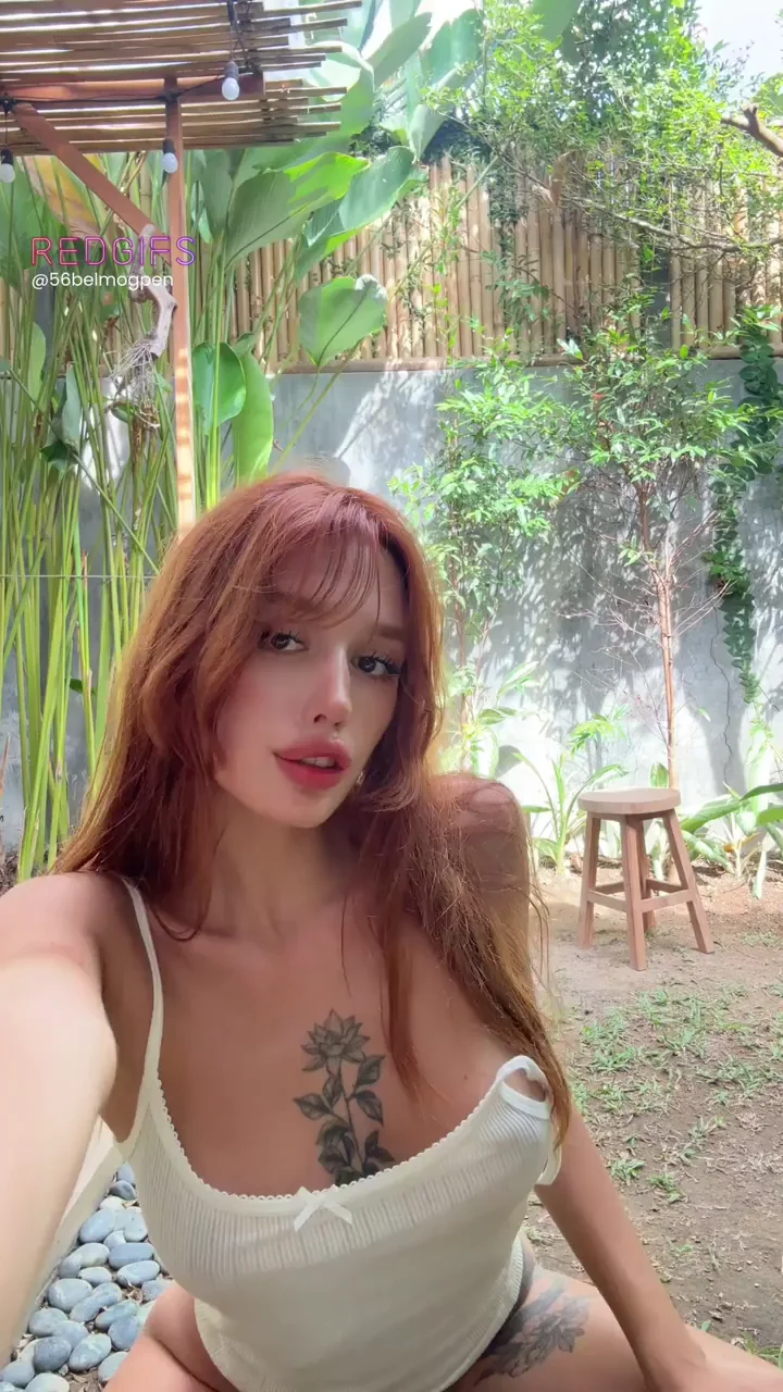 Redhead Slut Teases Perky Big Tits Outdoor