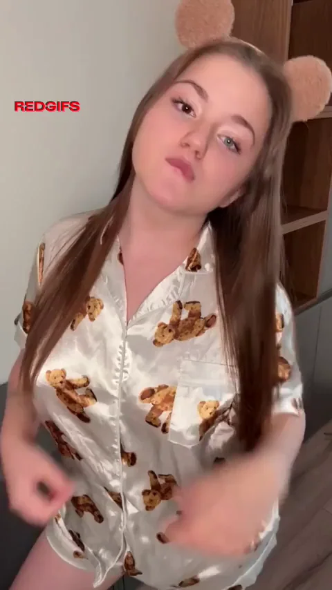 TikTok Slut's Teddy Tease with Massive Tits Spilling Out