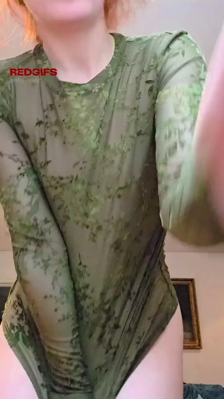 No Bra Needed: Tiny Tits Tease in Sheer Green 😈🔥