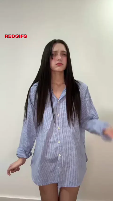 Cute TikTok Slut Dances in Loose Shirt Teasing Her Tits