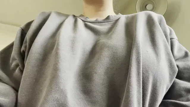 Did you expect 36H titties under this huge sweatshirt?