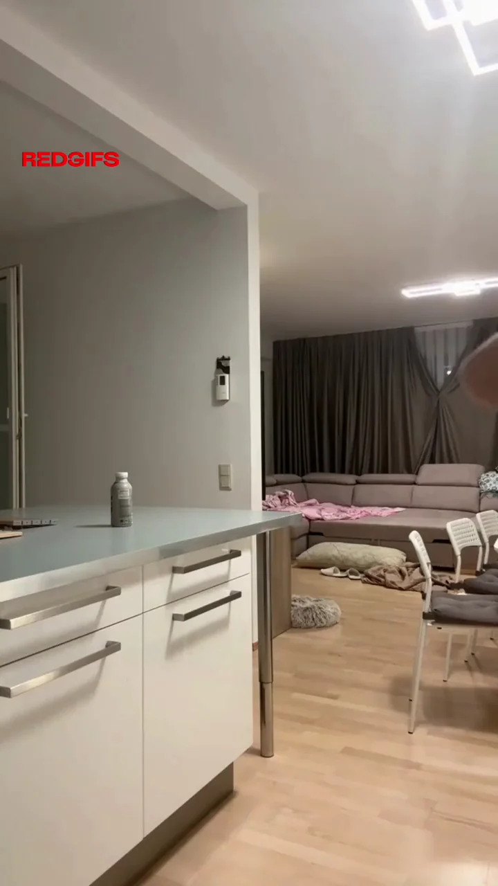 Petite Blonde Teen's Hidden Cam Kitchen Nude Tease - Caught Raw!