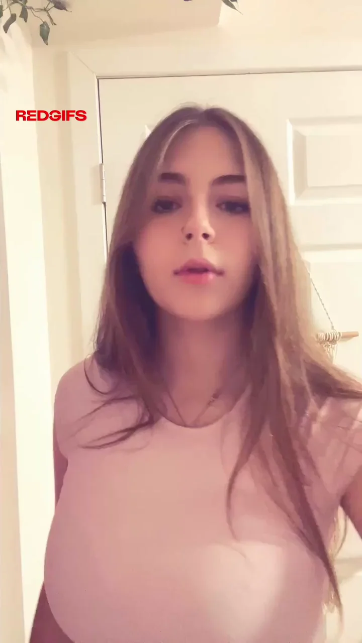 TikTok Busty College Teen's Massive Tits Overflow Pink Top