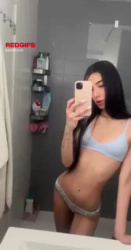 Petite Latina Teen's Wild Bathroom Tease