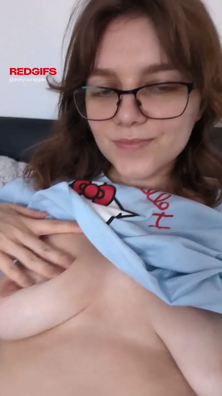 🔥 Glasses Brunette Begs for Boob Massage Tease 😘