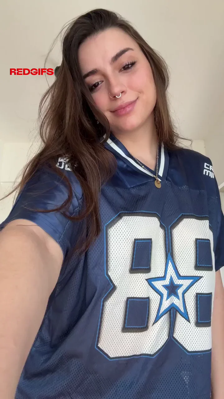 Cute Teen's Perky Small Titties Drop from Cowboys Jersey 😍🔥