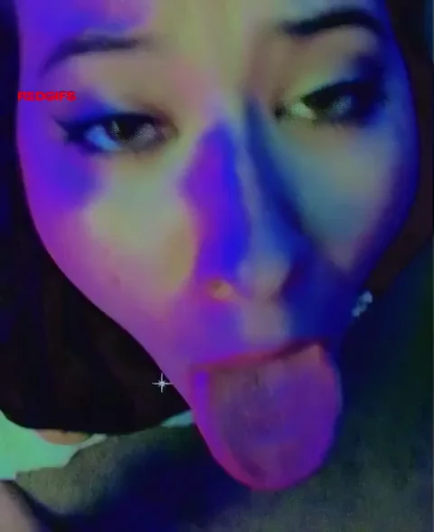 A little treat on her tongue