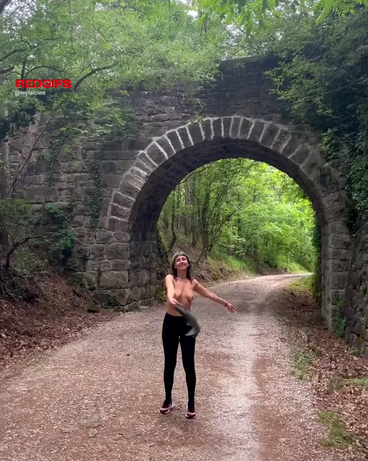 Got topless in the park and an older couple saw me and smiled [gif]