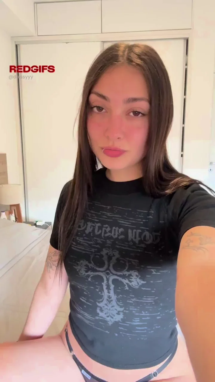 F18 Legal Flat Chest Tease in Black Tee & Thong 😈🔥