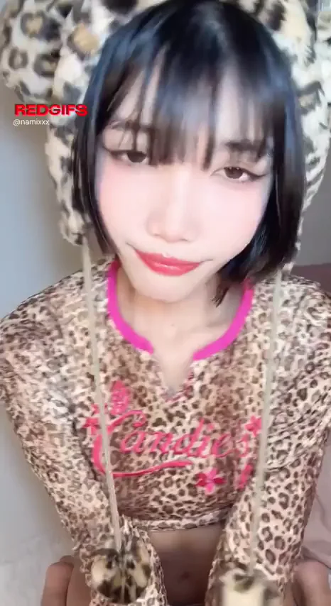 Petite Asian Slut's Raw Leopard Play 😻🍑