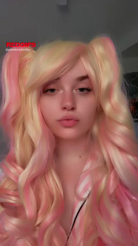 Egirl's Perky Pink-Haired Boob Tease