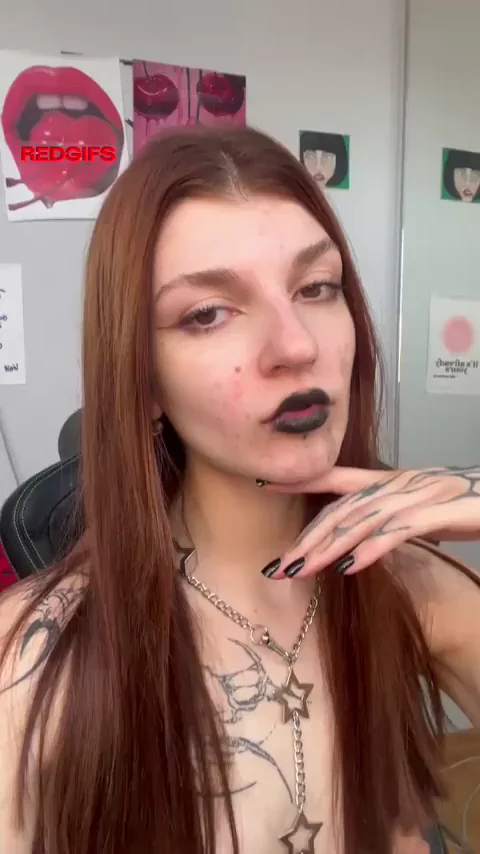 Braces Goth Babe's Eyeliner Slut Stare-Down