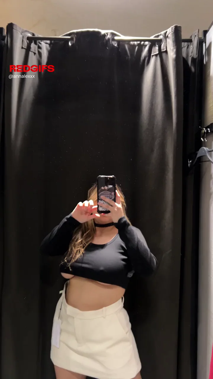 Swipe to Undress: Big Tits Tease in Changing Room 👙🔥