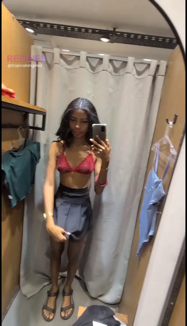 Petite Teen's Hot Front & Back Tease in Changing Room
