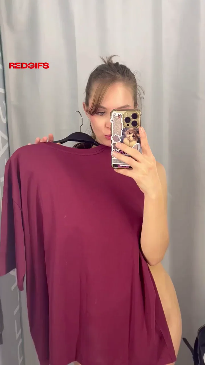 Fitting Room Flasher: Brunette Bombshell Teases Massive Naturals Bare