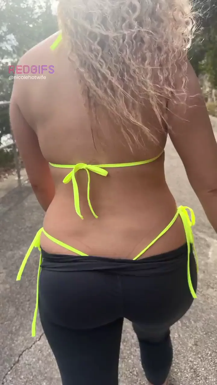 Thick Hotwife's Topless Trail Tease: Flaunting Slutty Curves for Strangers