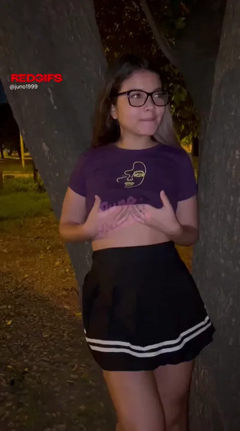 Lifted my skirt in public… surprise, no panties beneath