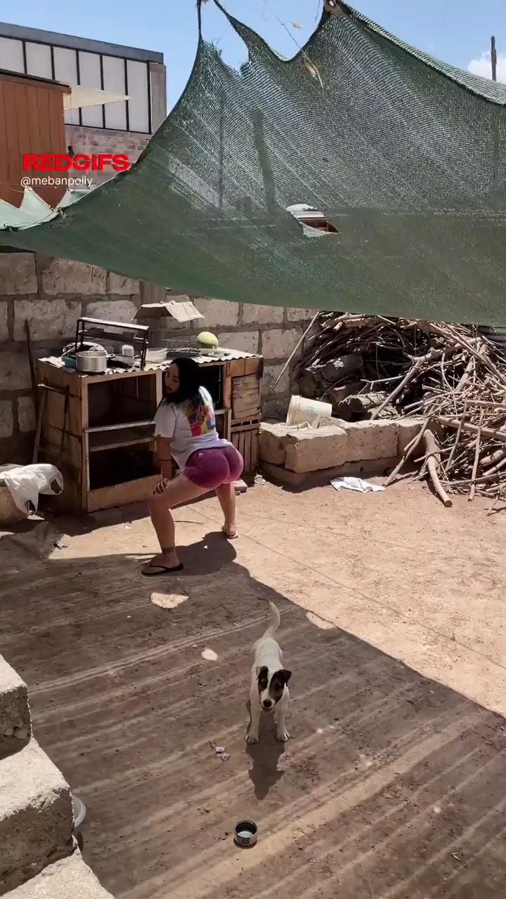 Asian Hottie Teases with Massive Yoga Pant Ass from Behind