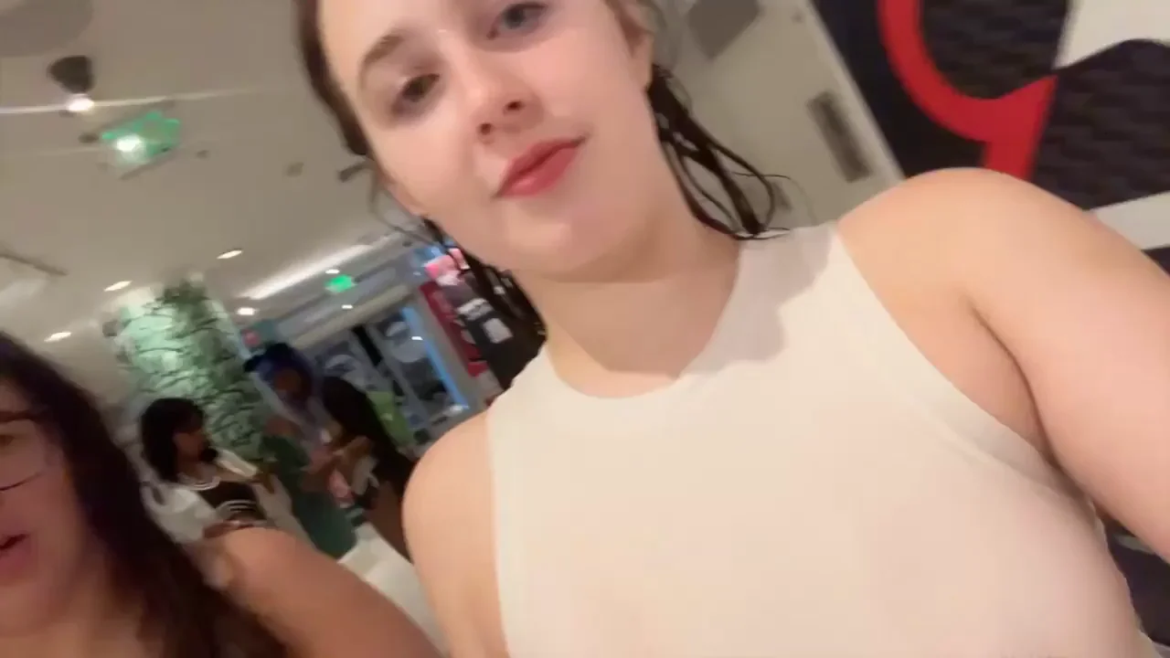Having fun seeing who gets more looks as we walk through the lobby with wet shirts and no bra