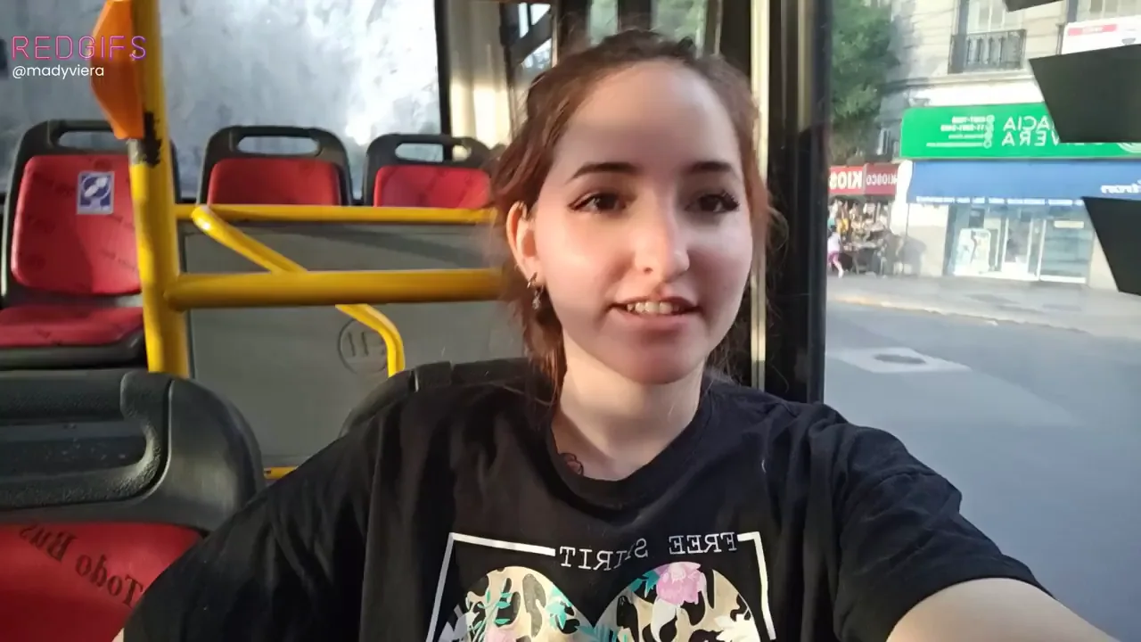 Bus Driver's Wild Flash: Teen Babe's B-Cup Tease on Public Ride
