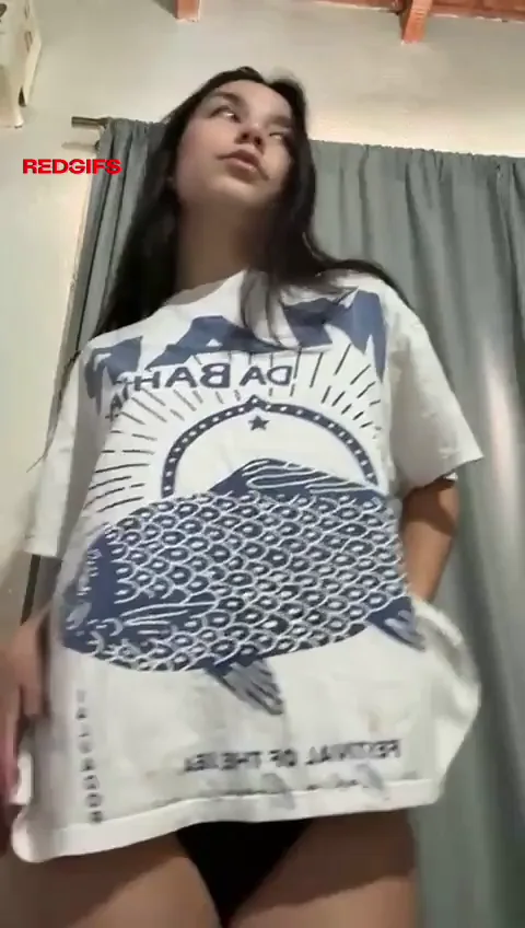 College Slut Teases Tits for Class Show