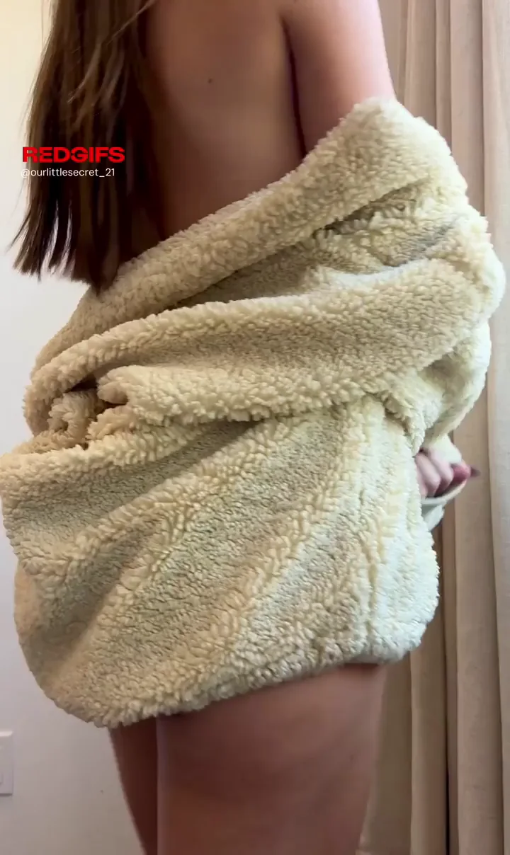 Naughty Wife Teasing Neighbor with Furry Robe Slip 😈👀