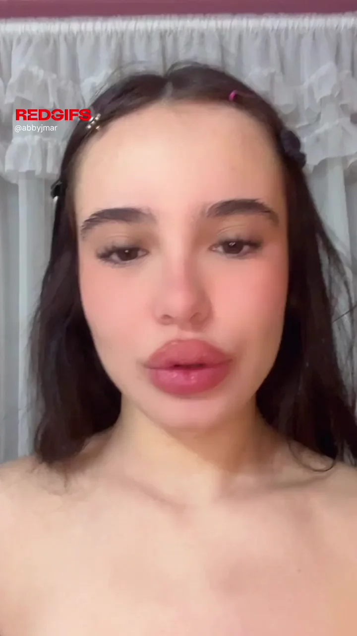 Lips or Hard Nipples? Cute Brunette Teen's Slutty Dilemma